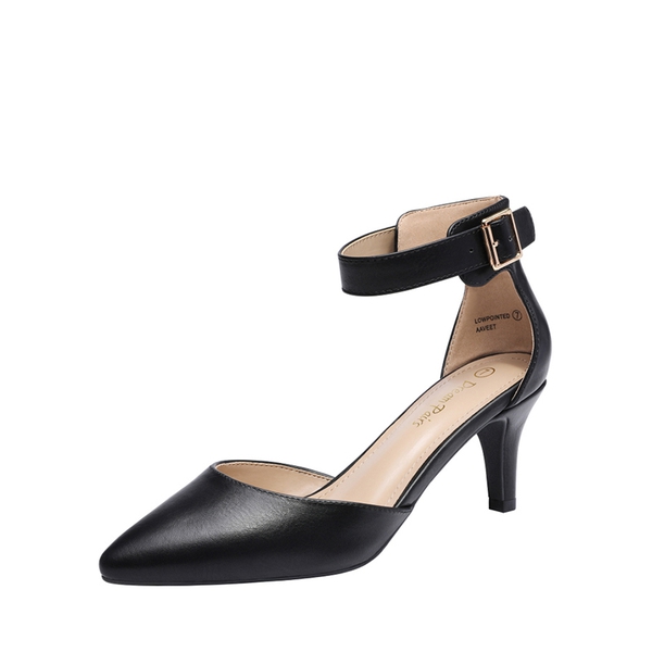 Black low heel ankle strap shoes sale